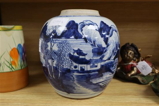 A Chinese blue and white ginger jar,18th century Height 23cm